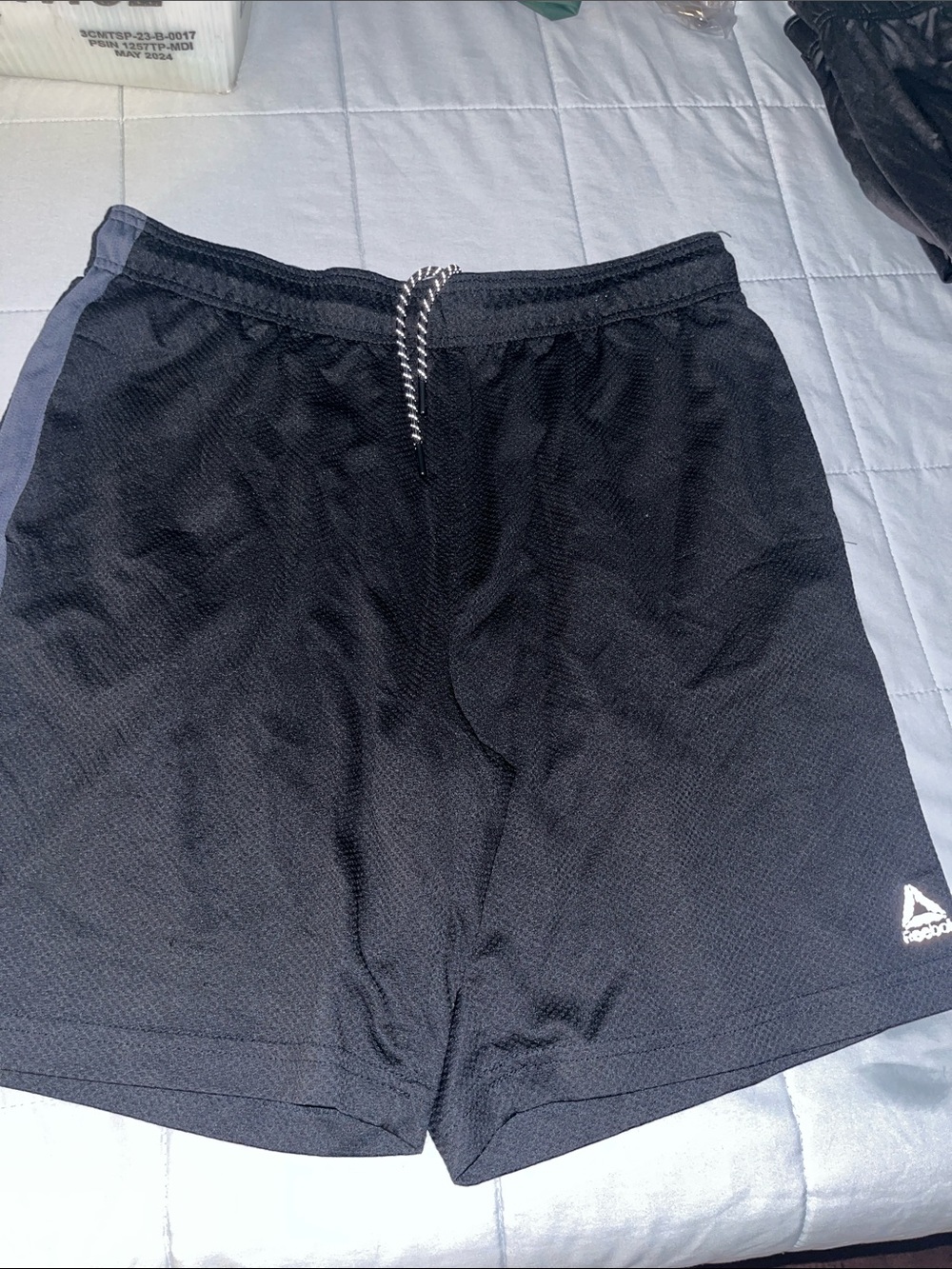 Reebok Men's Black Athletic Mesh Shorts with Drawstring